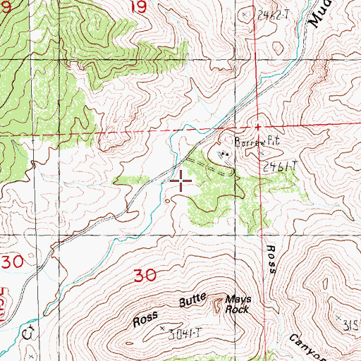 Topographic Map of Ross Canyon, OR