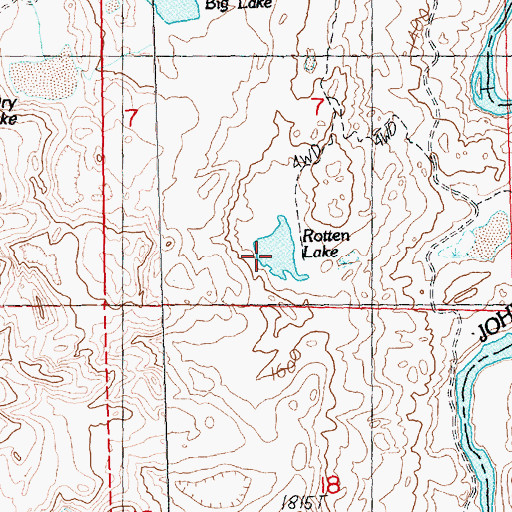 Topographic Map of Rotten Lake, OR