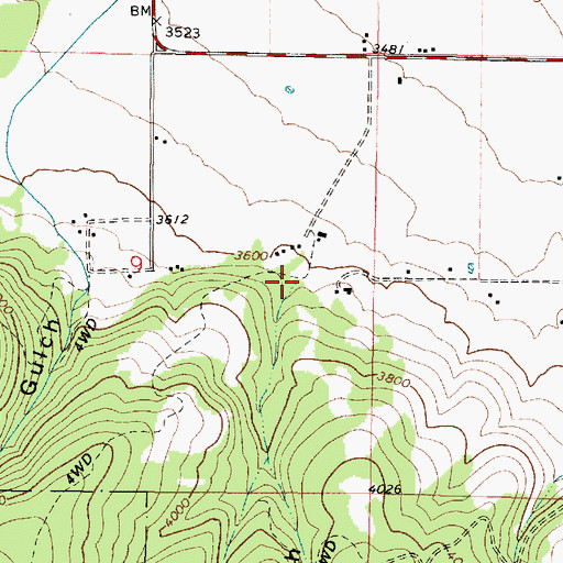 Topographic Map of Rouen Gulch, OR