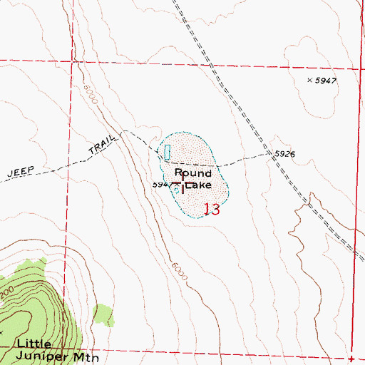 Topographic Map of Round Lake, OR