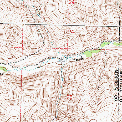 Topographic Map of Row Gulch, OR