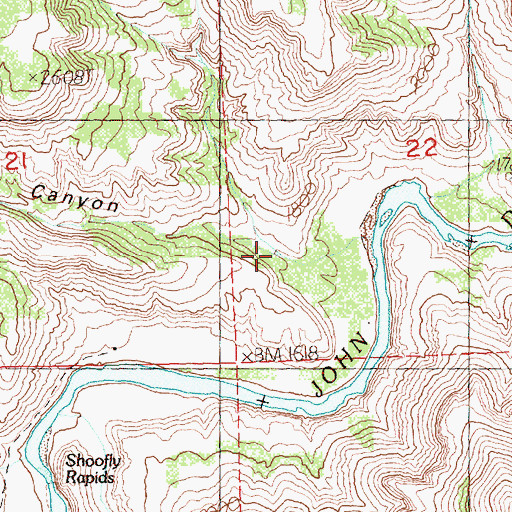 Topographic Map of Rowe Williams Canyon, OR