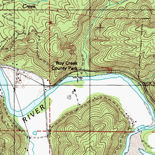 Topographic Map of Roy Creek, OR