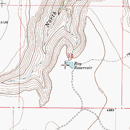 Topographic Map of Roy Reservoir, OR