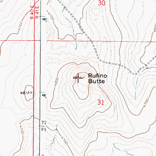 Topographic Map of Rufino Butte, OR