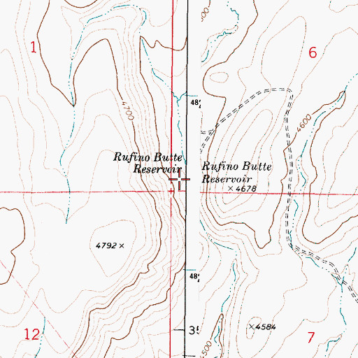 Topographic Map of Rufino Butte Reservoir, OR