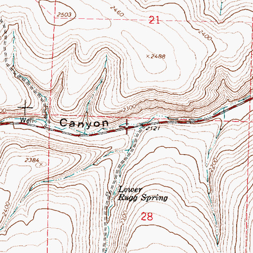 Topographic Map of Rugg Canyon, OR