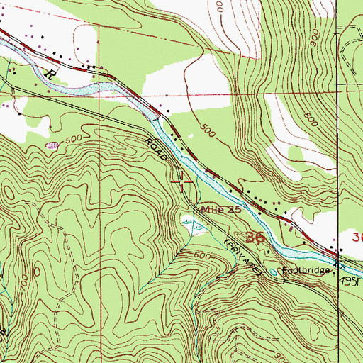 Topographic Map of Russell Creek, OR