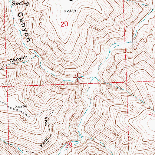 Topographic Map of Rutledge Canyon, OR
