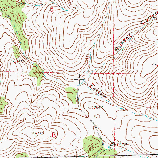 Topographic Map of Rutter Canyon, OR