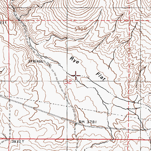 Topographic Map of Rye Flat, OR