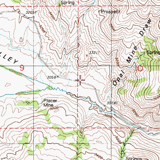 Topographic Map of Rye Valley, OR