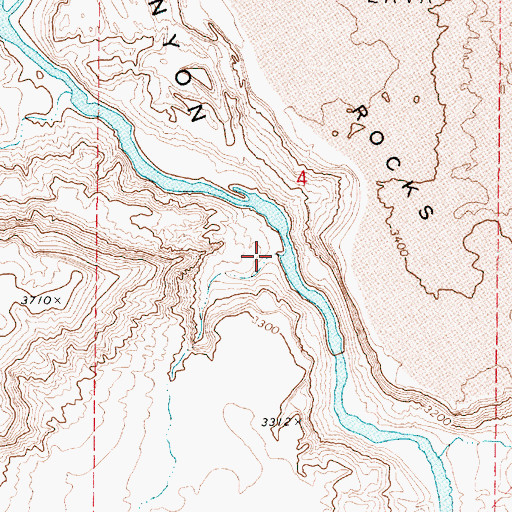Topographic Map of Ryegrass Creek, OR