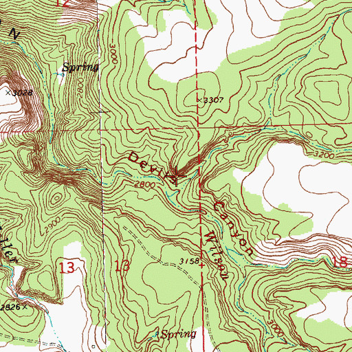 Topographic Map of Ryegrass Hollow, OR
