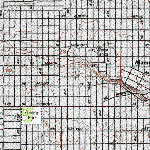 Topographic Map of Sabin Elementary School, OR