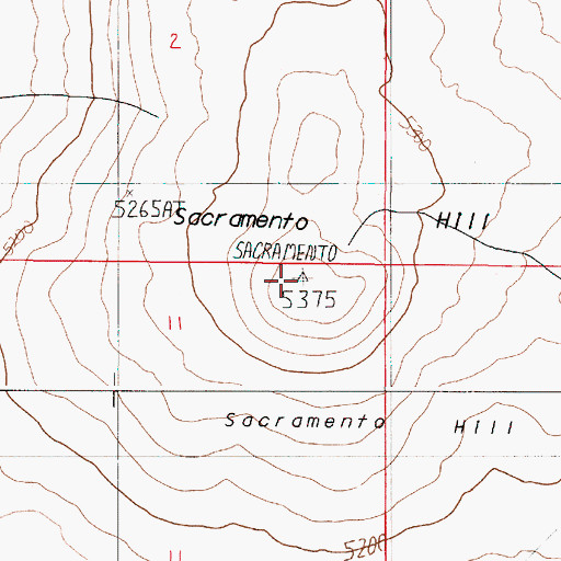 Topographic Map of Sacramento Hill, OR