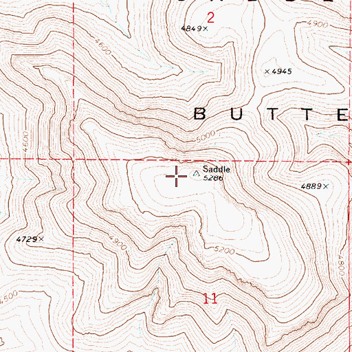 Topographic Map of Saddle Butte, OR