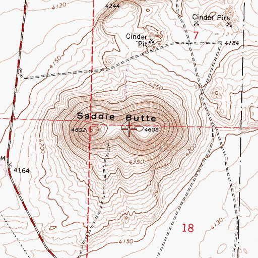 Topographic Map of Saddle Butte, OR