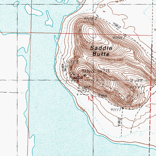 Topographic Map of Saddle Butte, OR