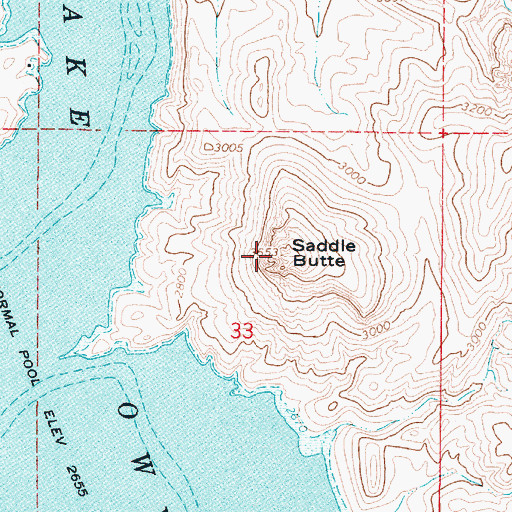 Topographic Map of Saddle Butte, OR