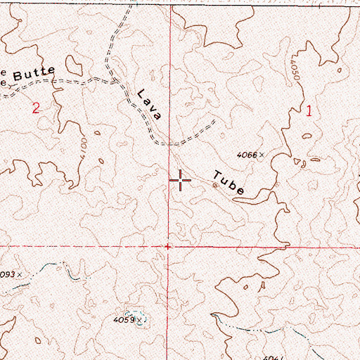 Topographic Map of Saddle Butte Lava Tube, OR