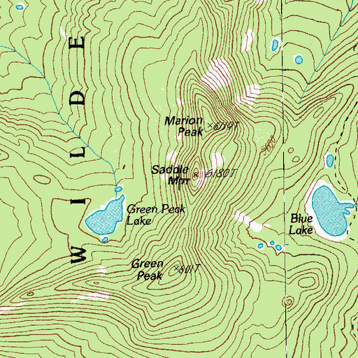 Topographic Map of Saddle Mountain, OR