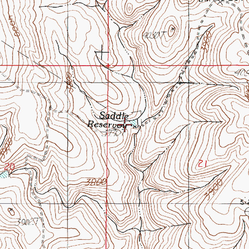 Topographic Map of Saddle Reservoir, OR