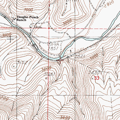 Topographic Map of Saddlehorse Creek, OR