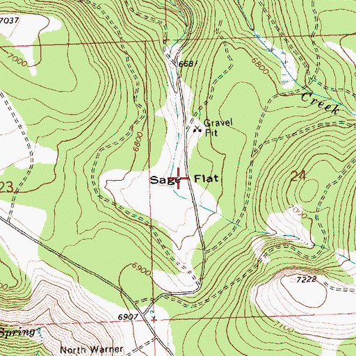 Topographic Map of Sage Flat, OR