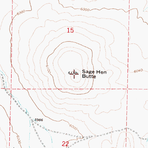 Topographic Map of Sage Hen Butte, OR
