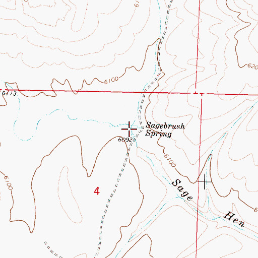 Topographic Map of Sagebrush Spring, OR