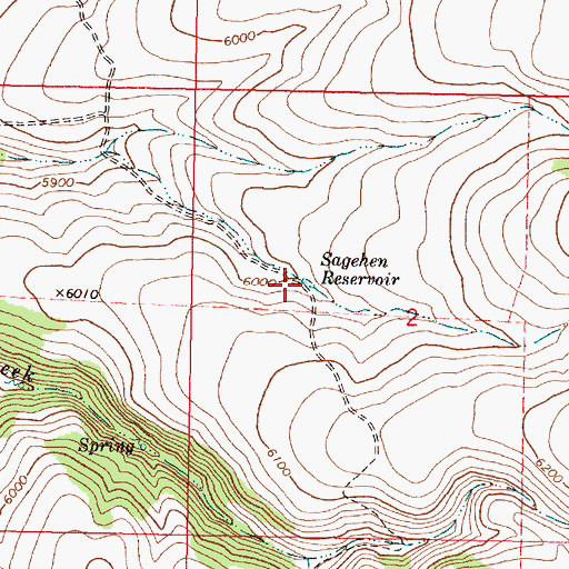 Topographic Map of Sagehen Reservoir, OR