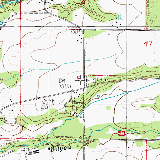 Topographic Map of Lourdes School, OR