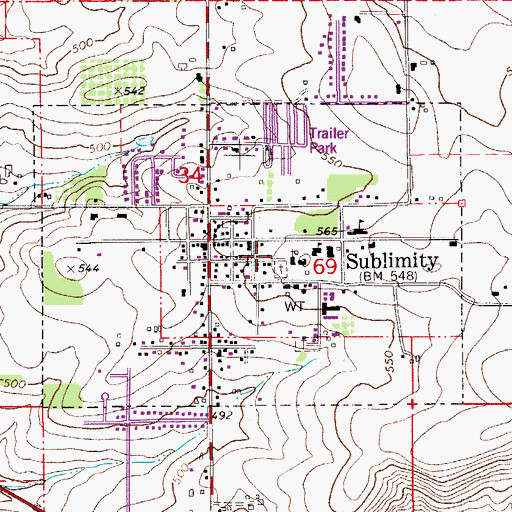 Topographic Map of Saint Boniface Cemetery, OR