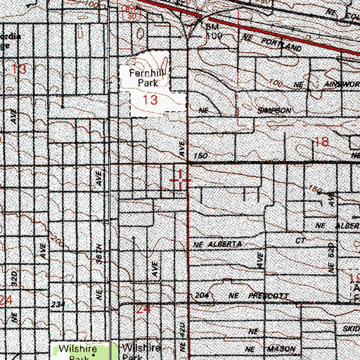 Topographic Map of Saint Charles School (historical), OR