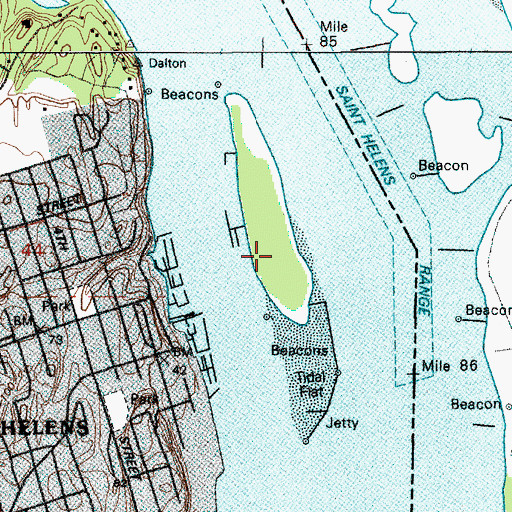 Topographic Map of Saint Helens Bar, OR