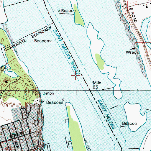 Topographic Map of Saint Helens Range, OR