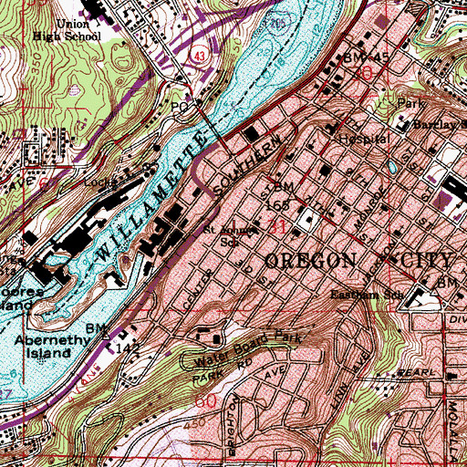 Topographic Map of Saint John the Apostle School, OR