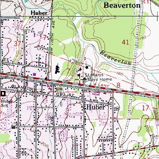 Topographic Map of Saint Marys Boys Home, OR
