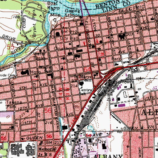 Topographic Map of Saint Marys Catholic School, OR