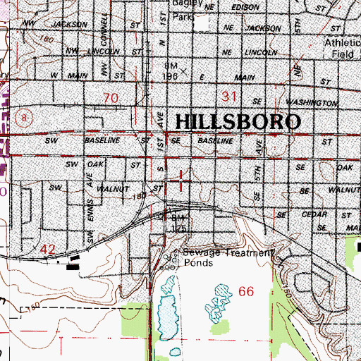 Topographic Map of Saint Matthew Elementary School, OR