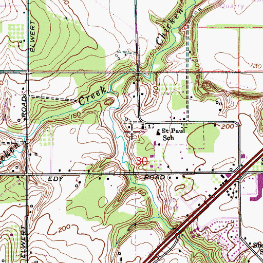 Topographic Map of Saint Paul Lutheran School, OR