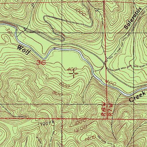 Topographic Map of Saleratus Creek, OR