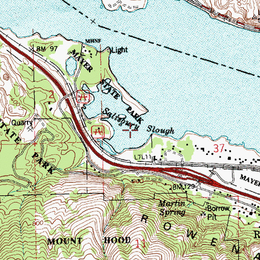 Topographic Map of Salisbury Slough, OR