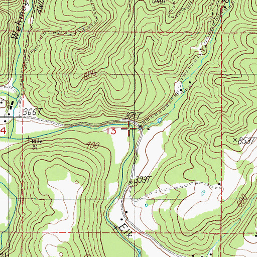 Topographic Map of Salt Creek, OR