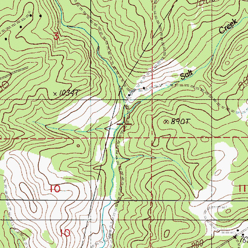 Topographic Map of Salt Creek, OR