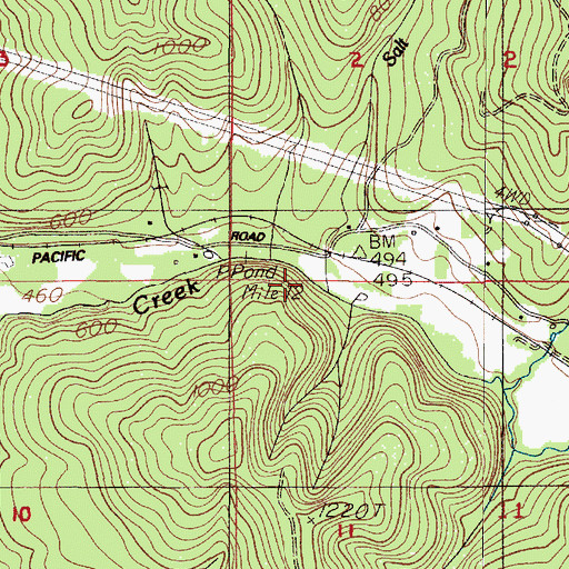 Topographic Map of Salt Creek, OR