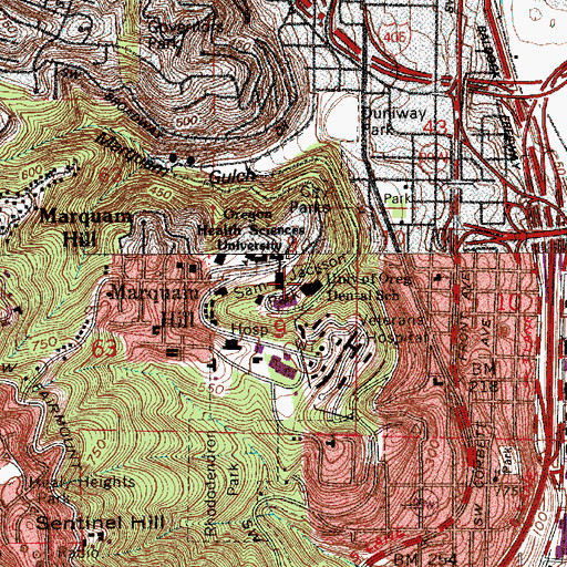 Topographic Map of Sam Jackson Park, OR