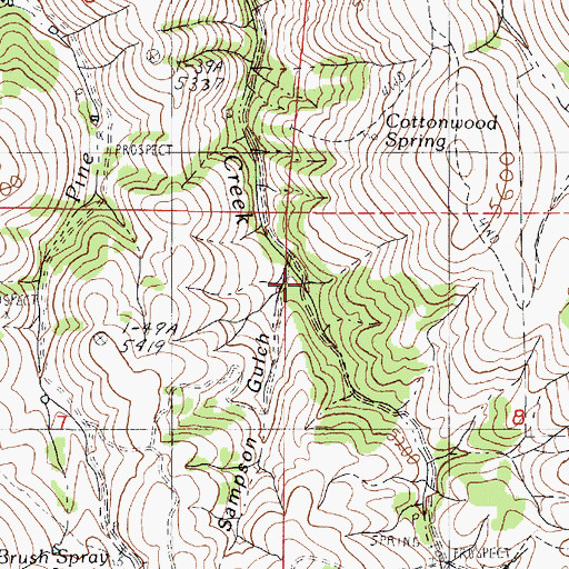 Topographic Map of Sampson Gulch, OR