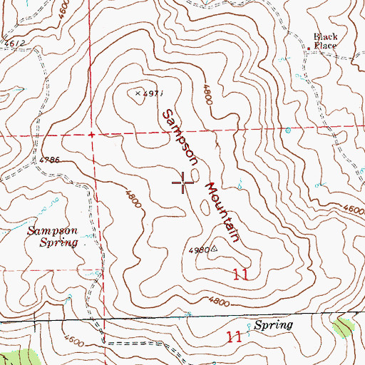 Topographic Map of Sampson Mountain, OR